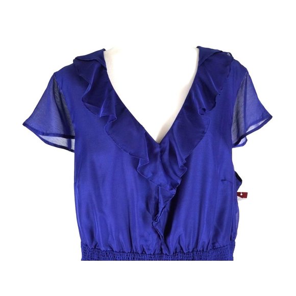 Merona Dress Cobalt Blue Womens Size (3) 3X Knee Length Short Sleeves NOS - Picture 3 of 12